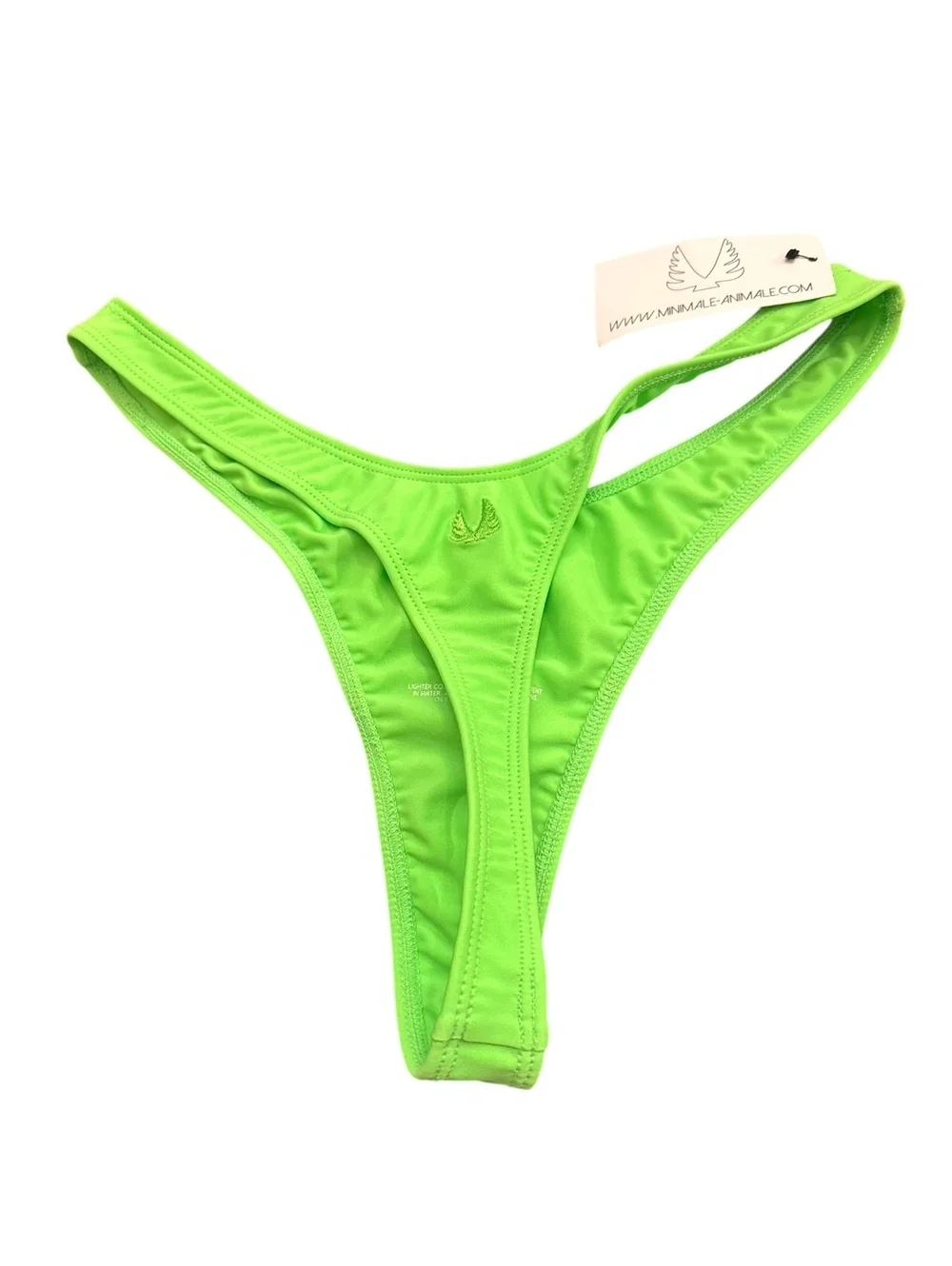 NWT Minimale Animale Neon Green Thong Bikini Bottom M